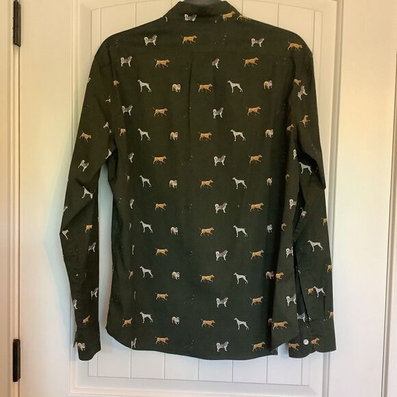 J. Crew Secret Wash Stretch "Dog" Print Button Down Shirt - Picture 7 of 7